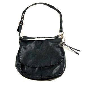 Coach Ali Leather Flap Hobo Bag soft pebbled black